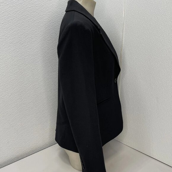 Argent Women's Schoolboy Textured Crepe Blazer – Size 14 – Black - Picture 2 of 6